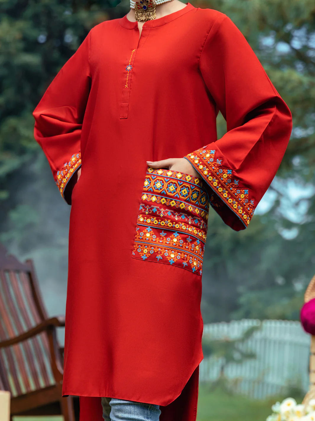 Red Kurti - AWP-LK-615 - Image 2