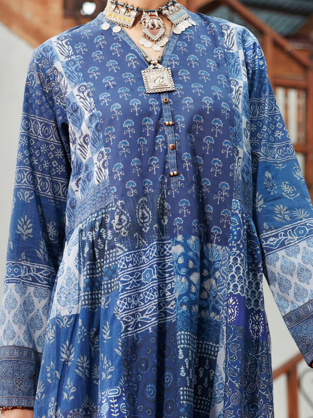 Blue Cambric Tunic - AWP-LK-717 - Image 3