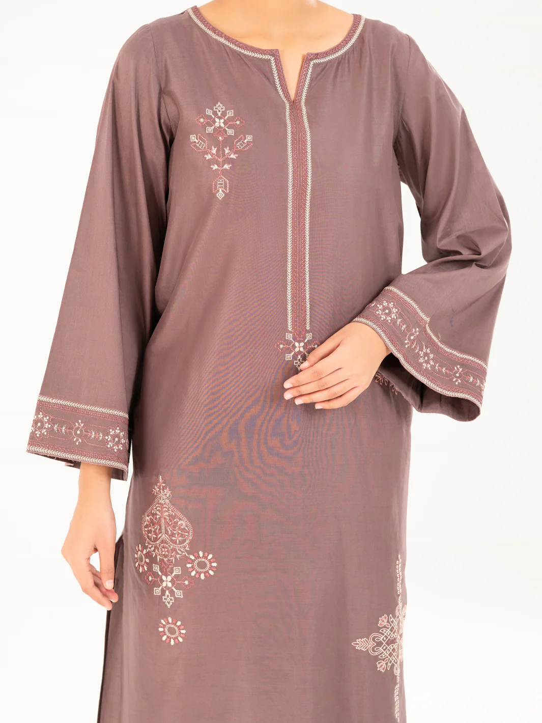 Brown Cambric Kurti - AWP-LK-850 - Image 3