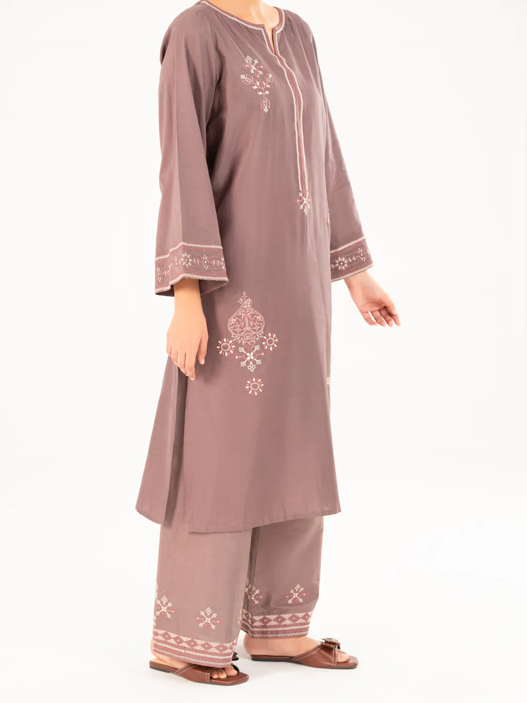 Brown Cambric Kurti - AWP-LK-850 - Image 4