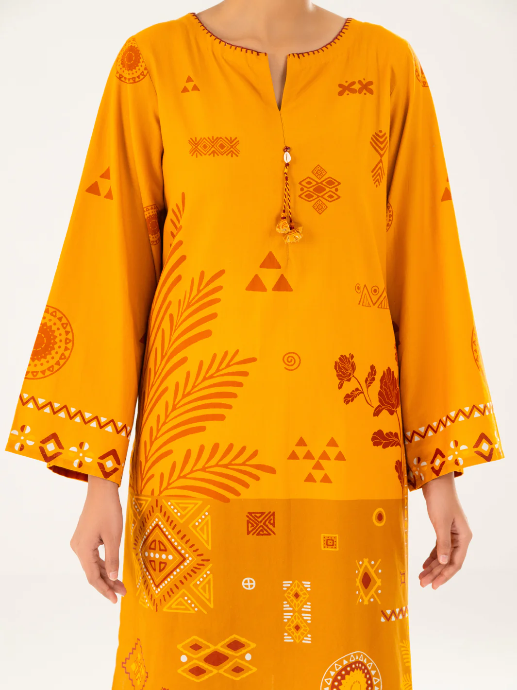 Mustard Cambric Kurti - AWP-LK-908 - Image 3