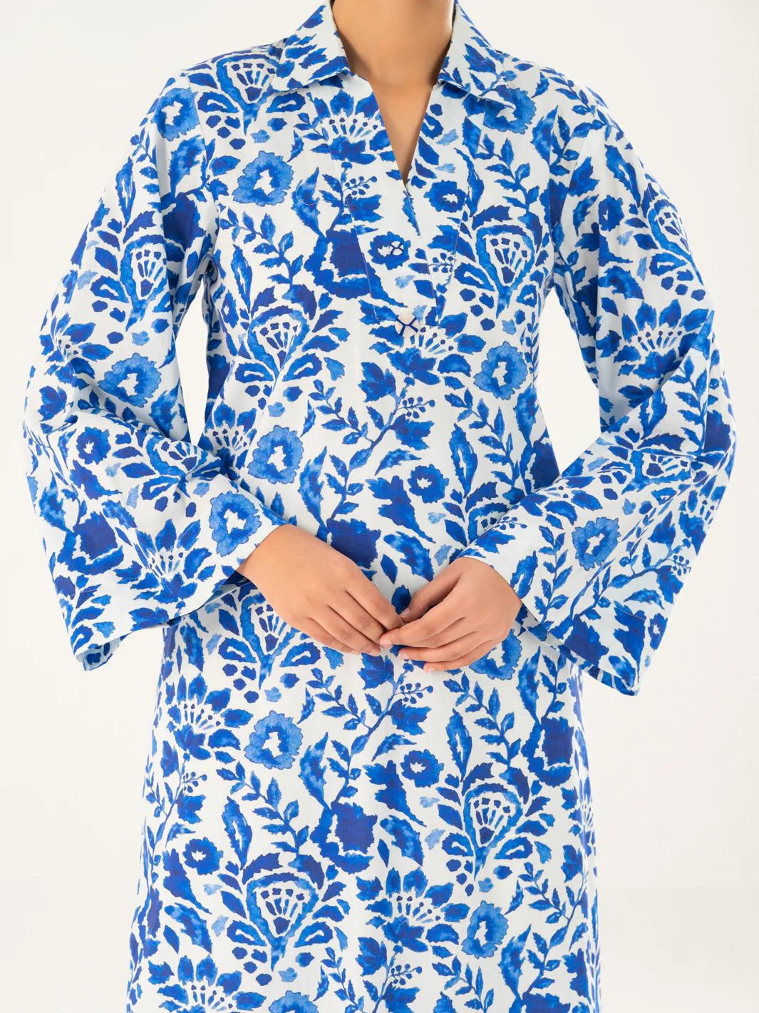 Navy Blue Cambric Kurti - AWP-LK-909 - Image 4