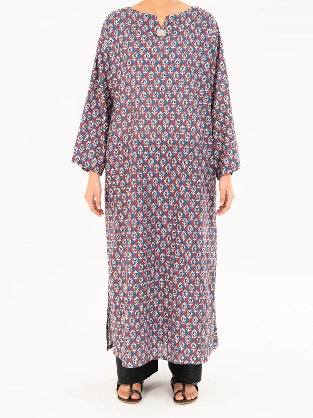 Blue Cambric Kurti - AWP-LK-912 - Image 4