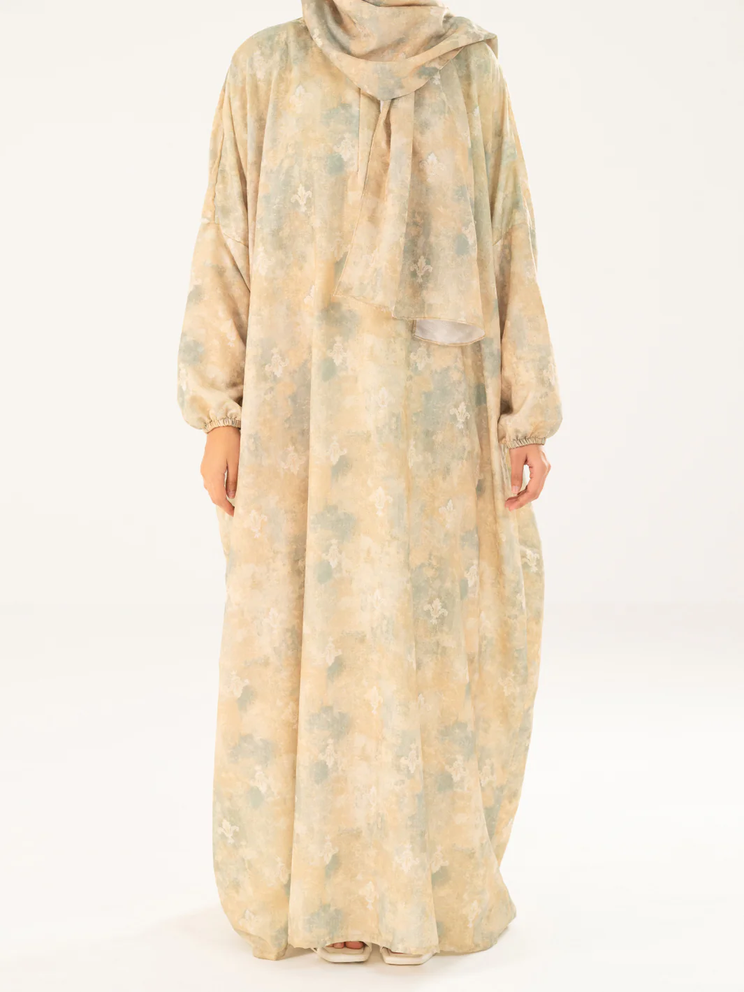 Pistachio Green Swiss Jacquard Salah Robe - AWP-LK-PD-919
