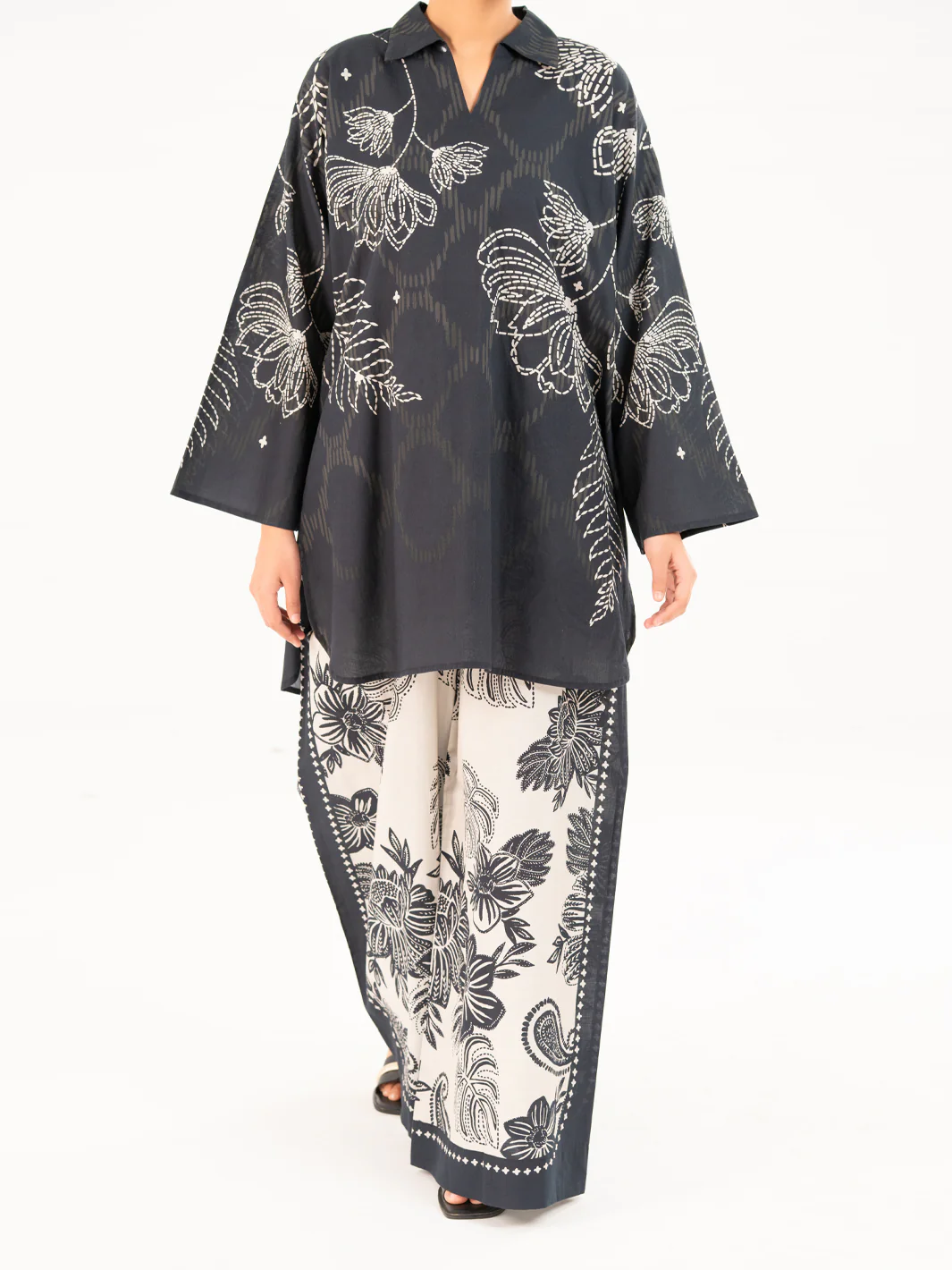 Black Cambric Kurti - AWP-SLK-844 - Image 6