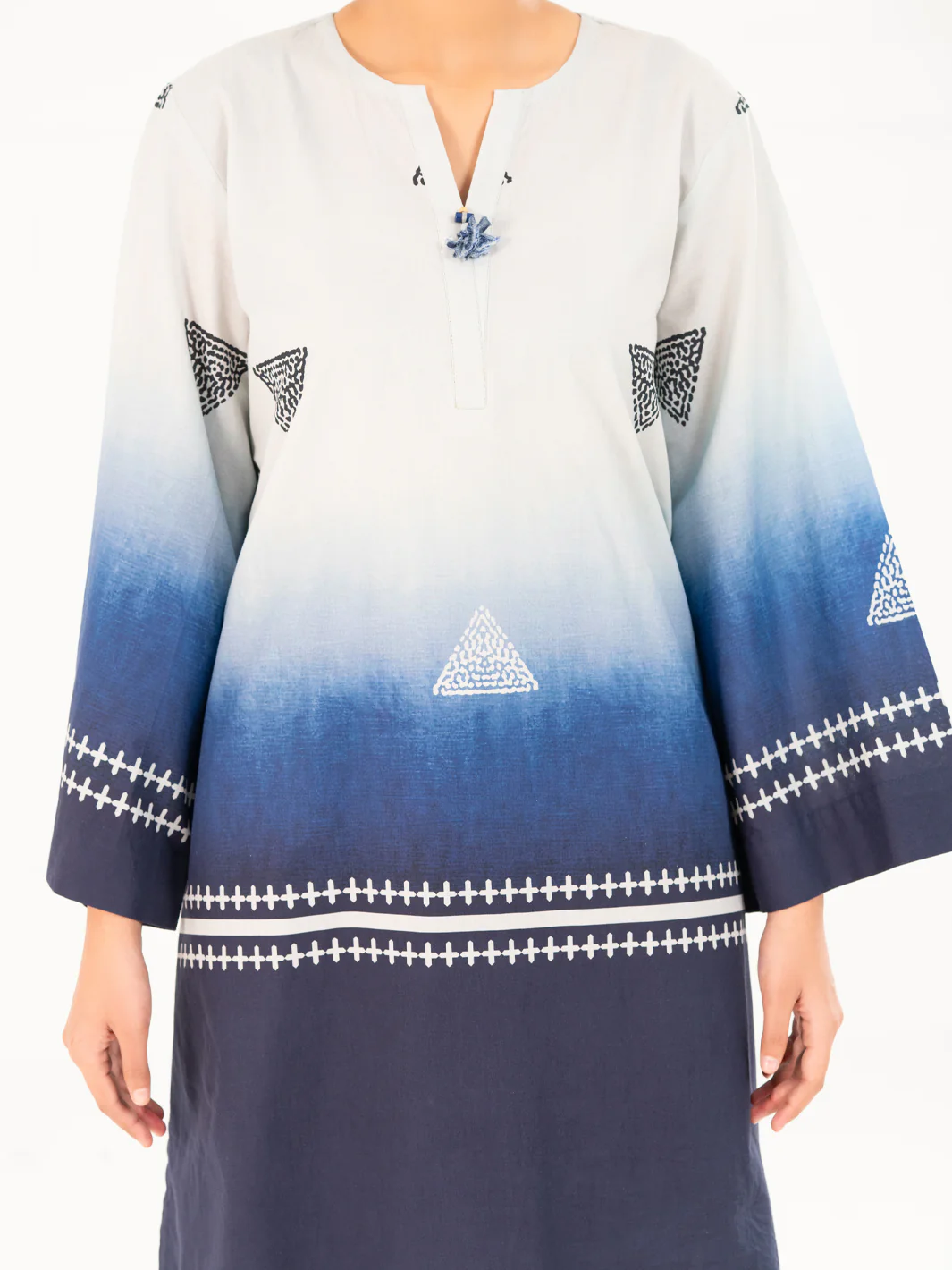 Blue Cambric Kurti - AWP-SLK-845 - Image 3