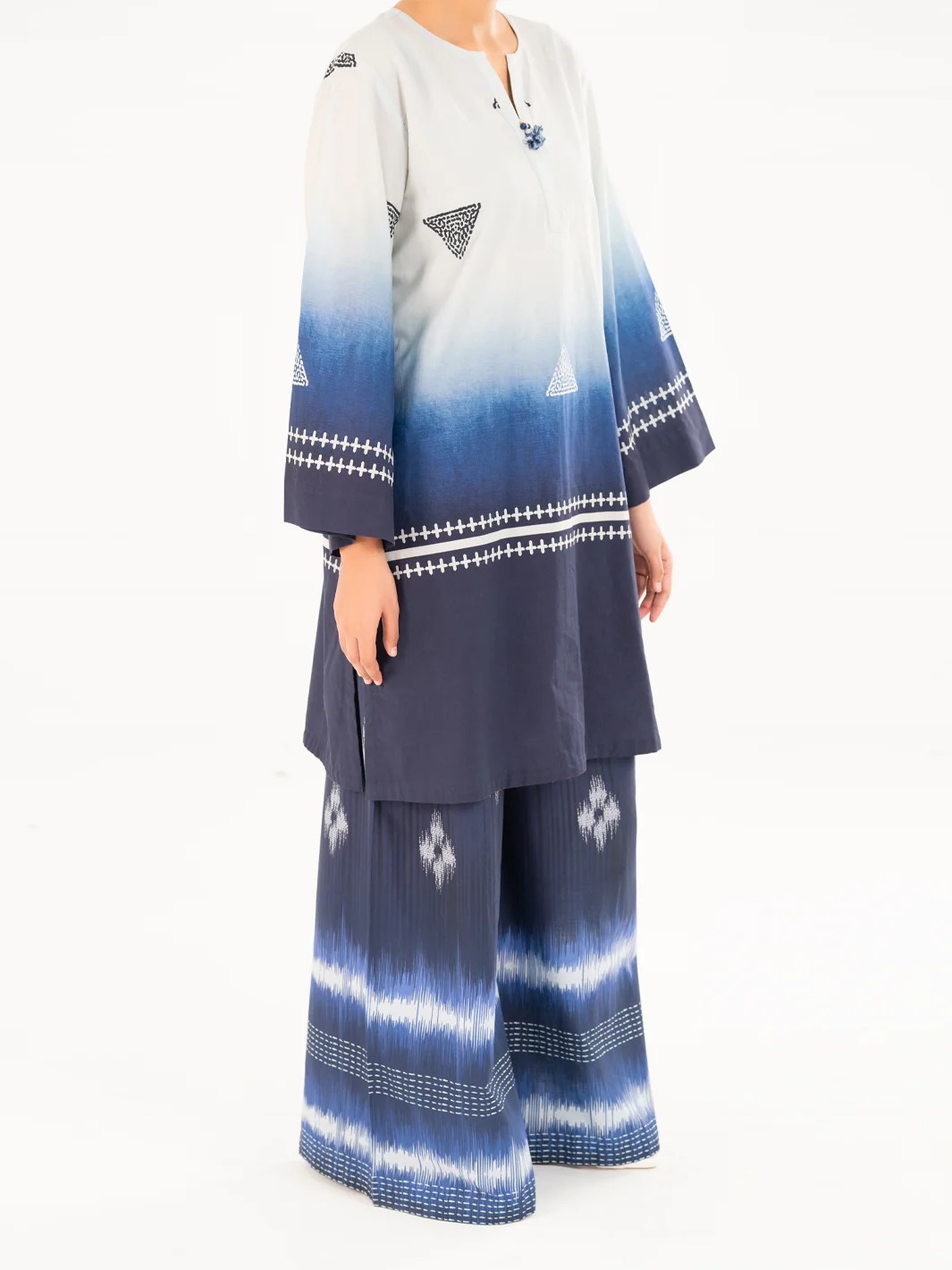 Blue Cambric Kurti - AWP-SLK-845 - Image 4