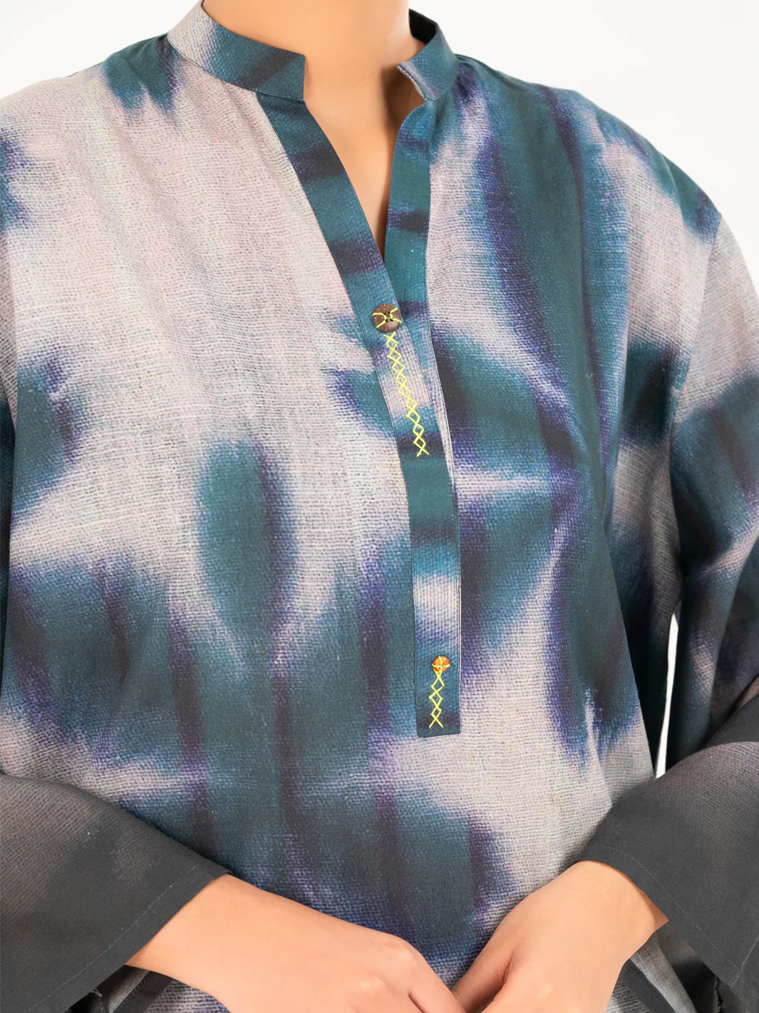 Teal Cambric Kurti - AWP-SLK-847 - Image 5