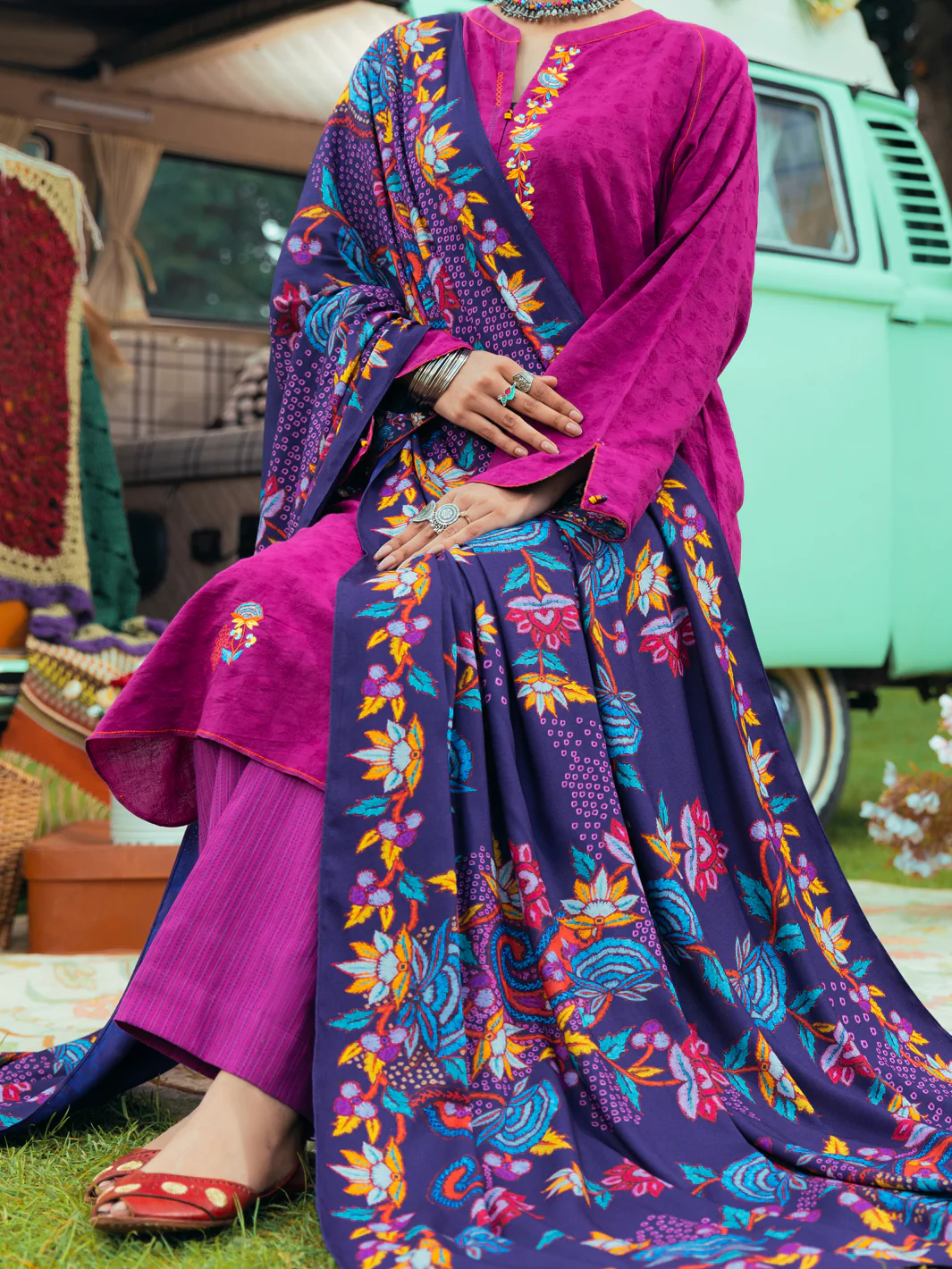 Purple Viscose Shawl - AWP-ST-623