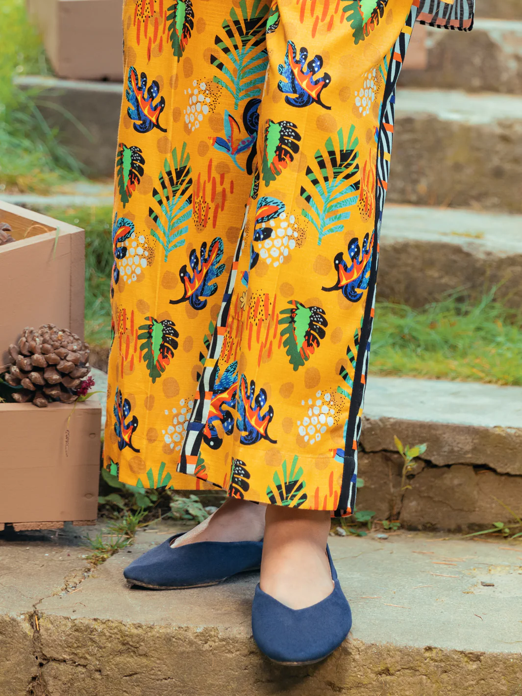 Yellow Khaddar Trousers - AWP-T-605 - Image 3