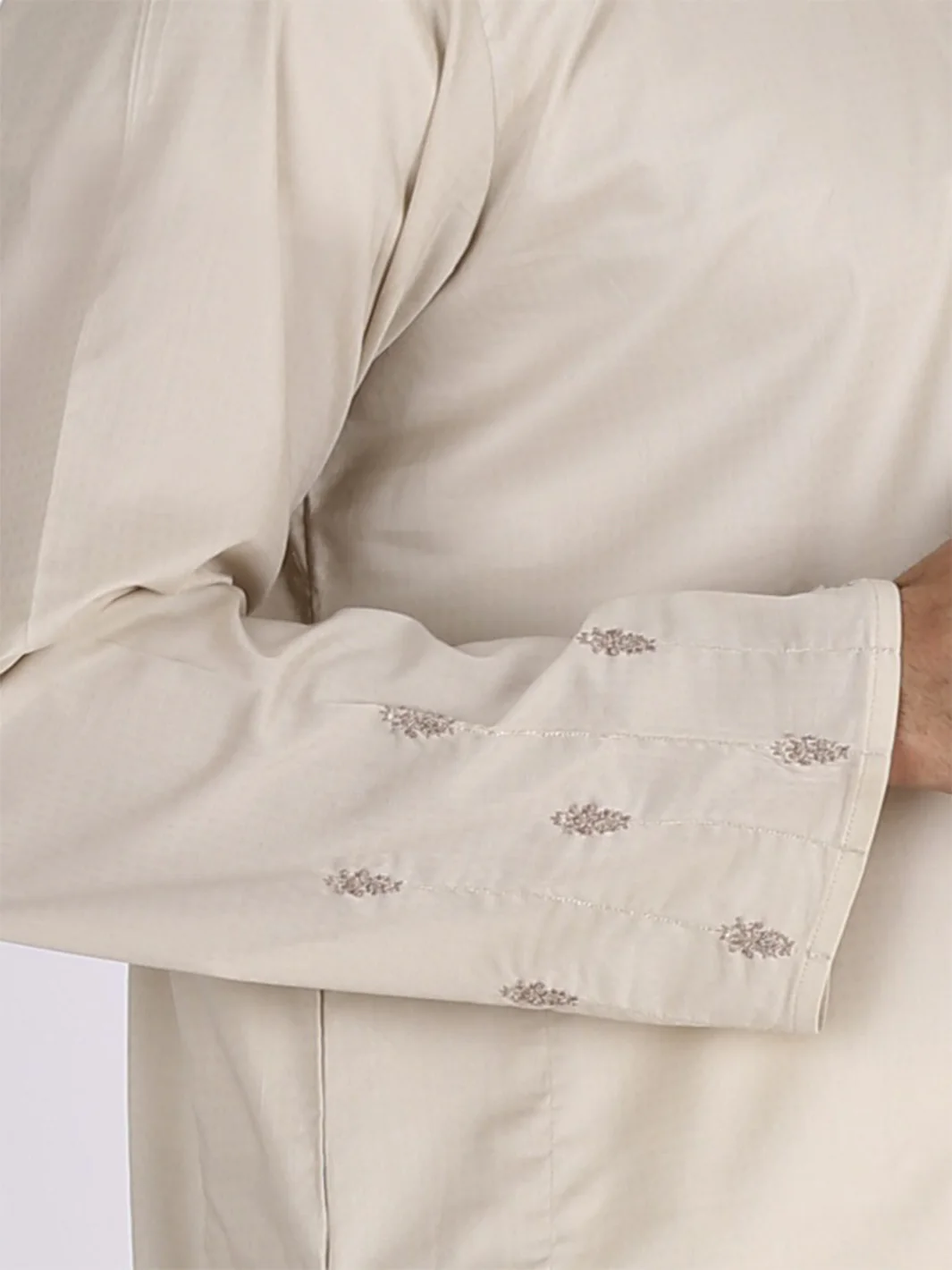 Beige Blended Kurta - AL-K-709 - Image 3