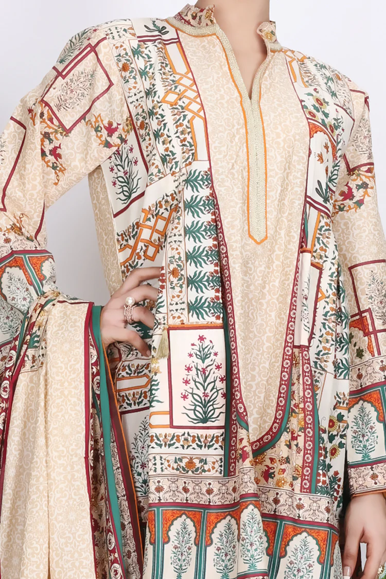 Beige Cambric 3 Piece Stitched - ALP-754 - Image 2