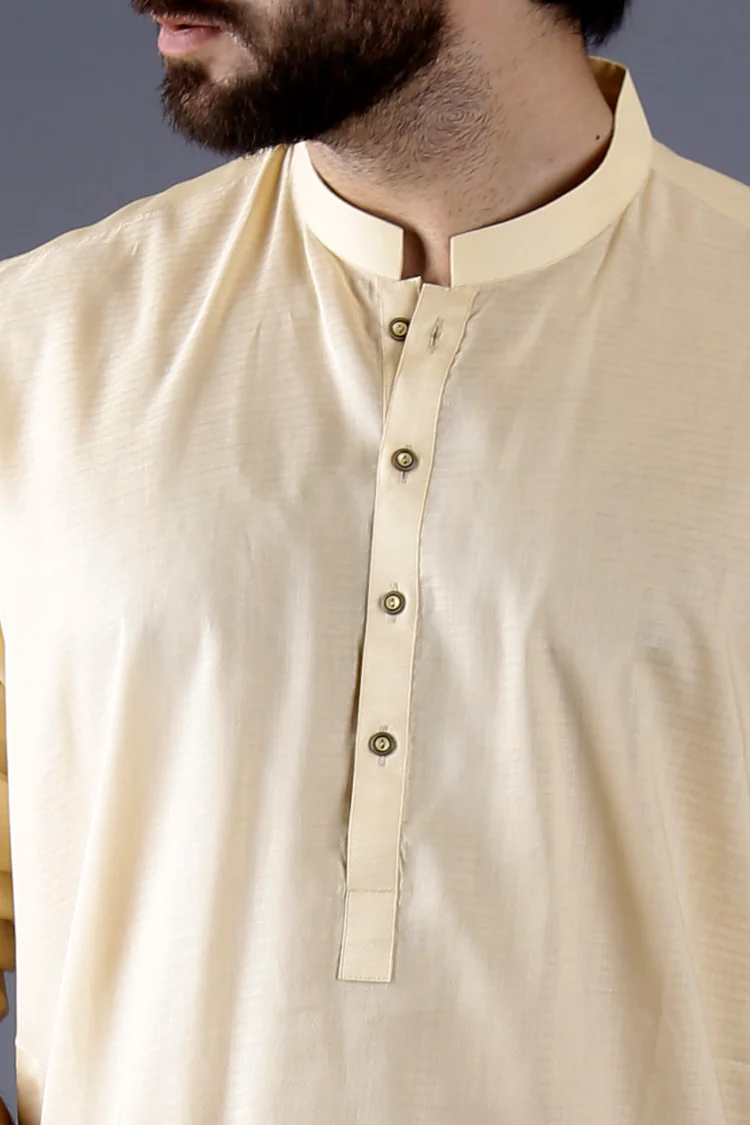 Beige Cotton Kurta - AL-K-667 - Image 2