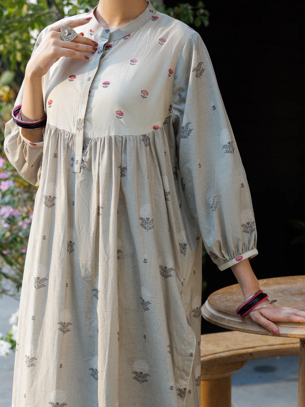 Beige Lawn Co-Ord Set - ALP-2PS-SLKS-2761 - Image 4