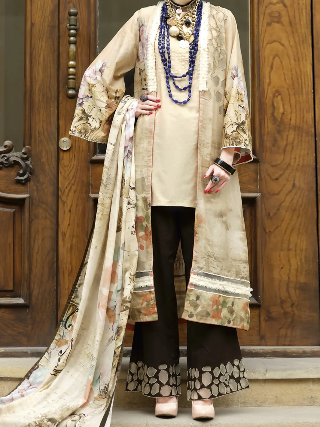 Beige Lawn 2 Piece Unstitched - ALP-698