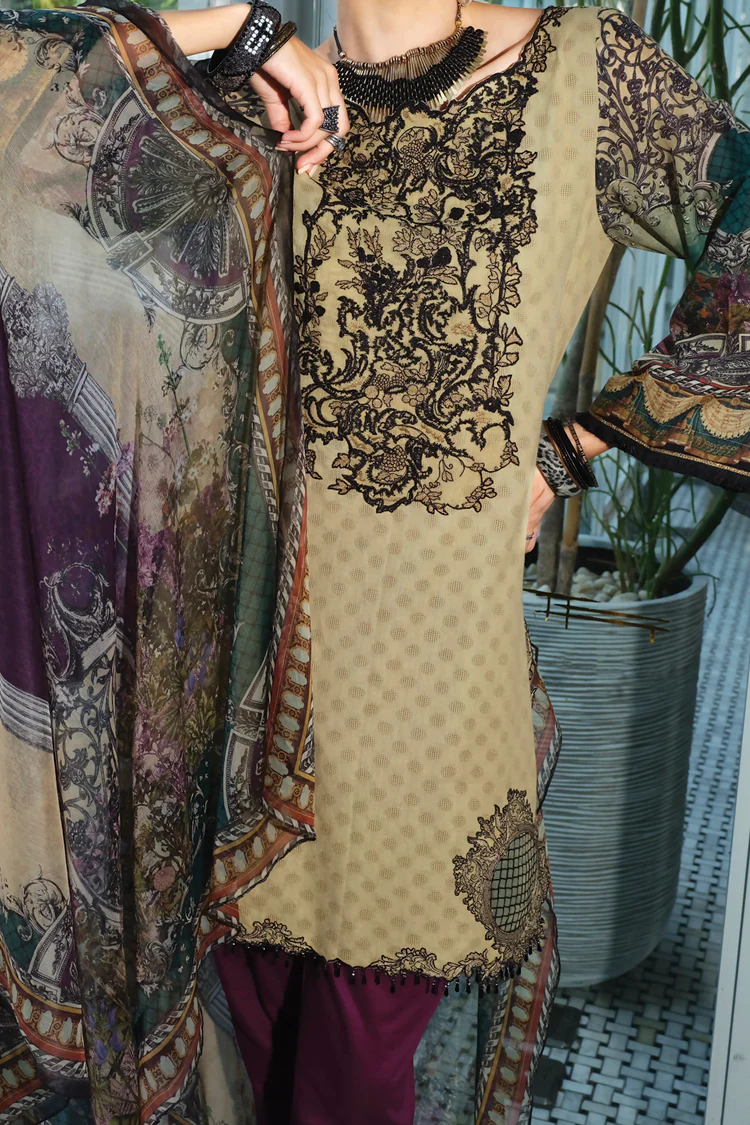 Beige Lawn 3 Piece Stitched - ALP-626 - Image 3