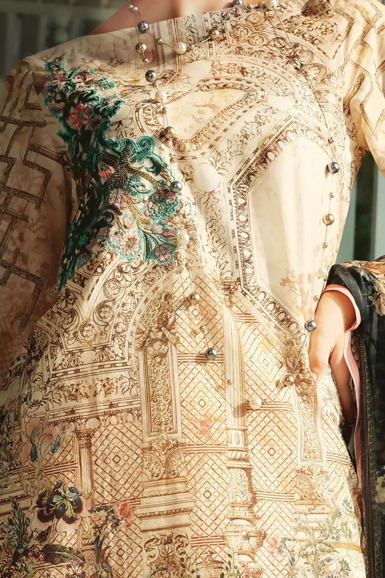 Beige Lawn 3 Piece Stitched - ALP-629 - Image 2