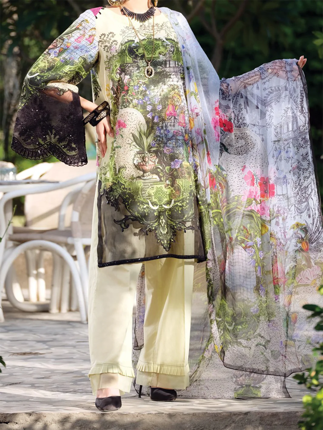 Beige Lawn 3 Piece Unstitched - ALP-734