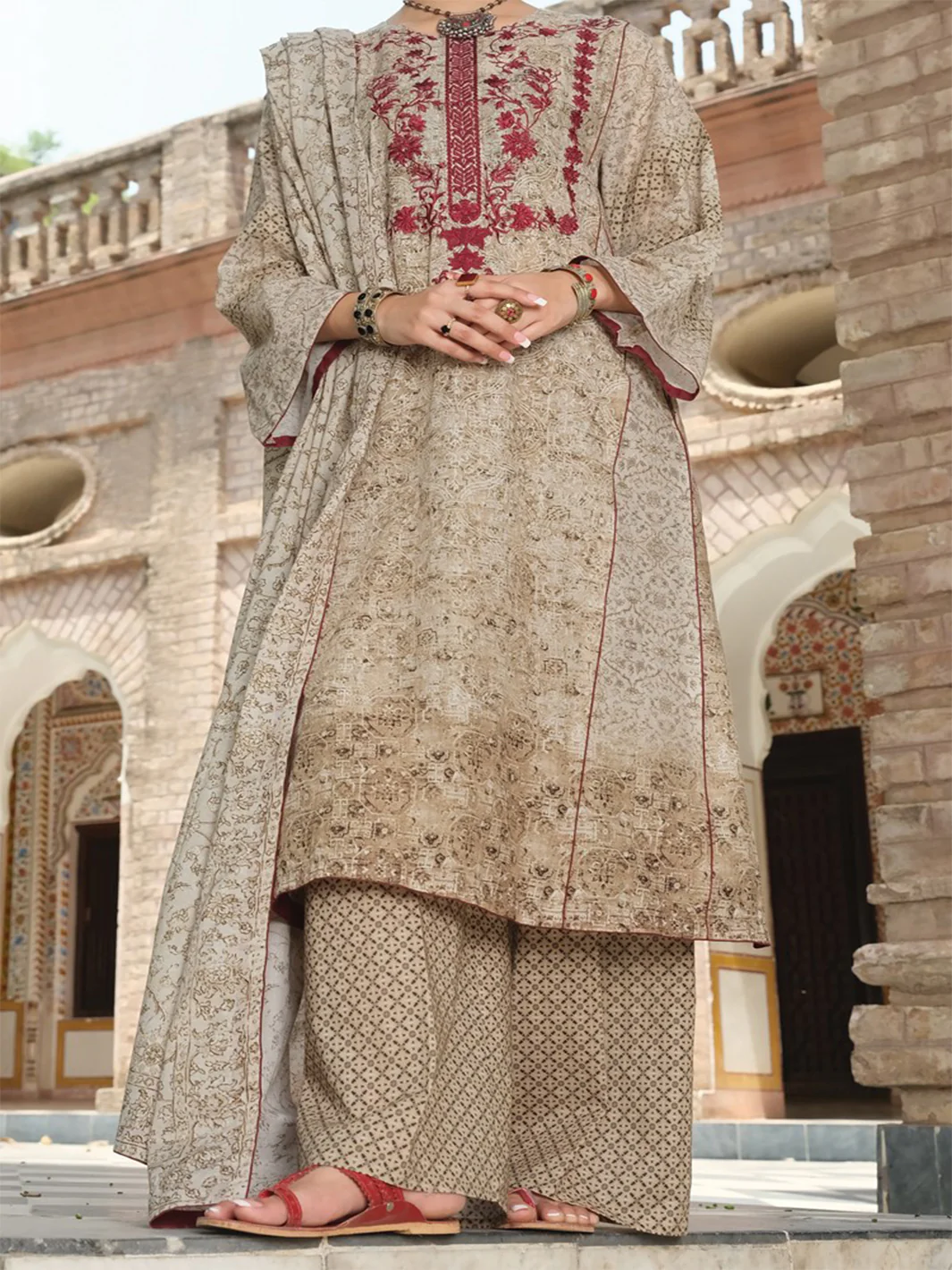 Beige Lawn 3 Piece Unstitched - ALP-750