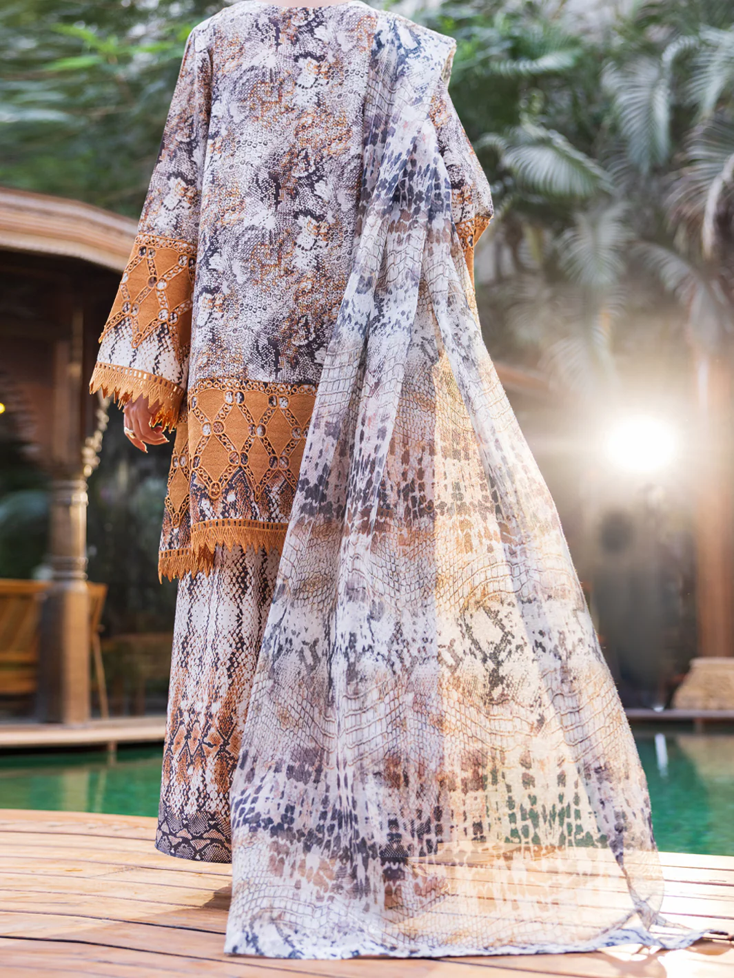 Beige Silk Lawn Stitched 3PC - ALP-SS-3PS-2649 - Image 2
