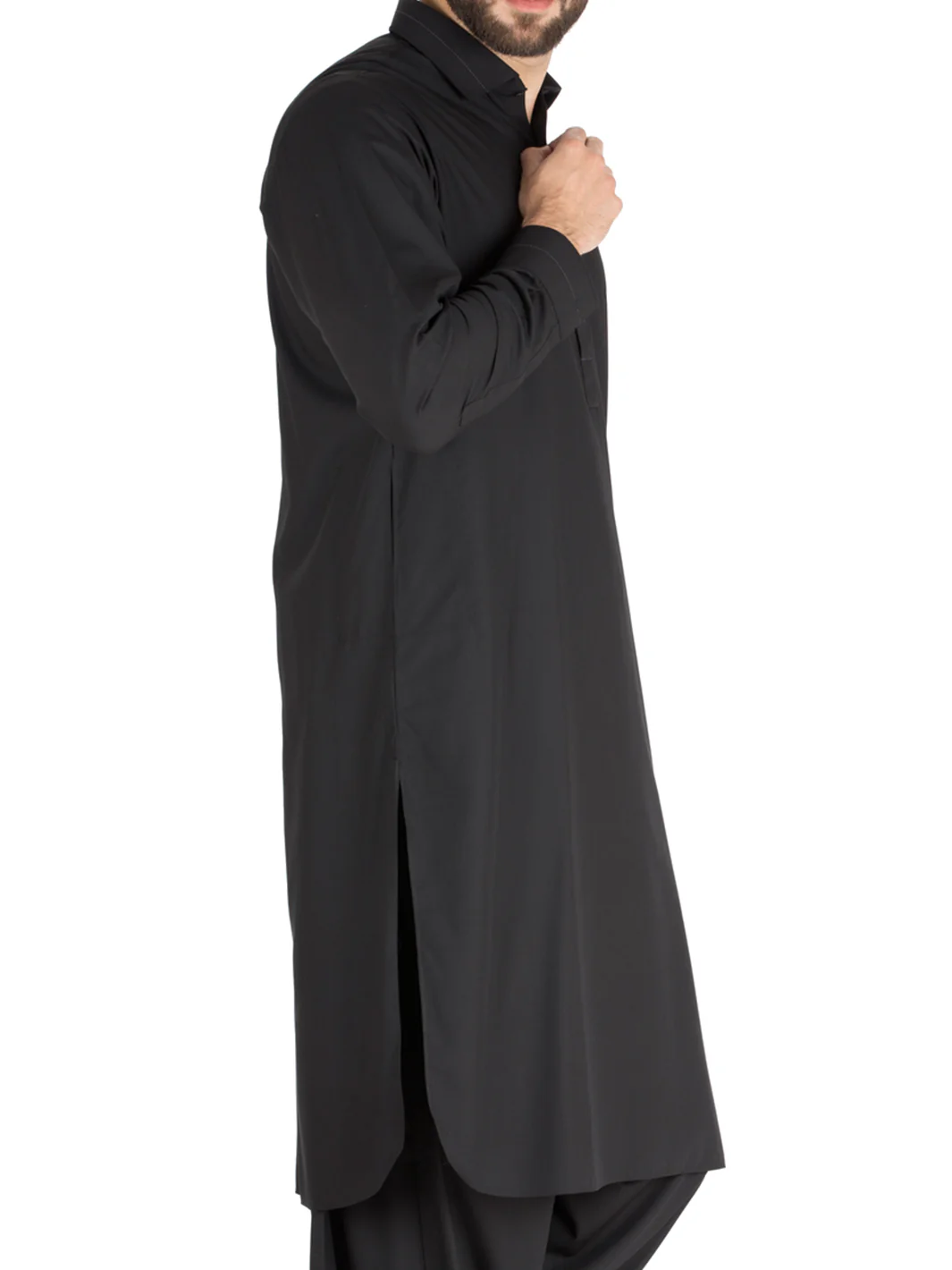 Black Blended Kameez Shalwar - ALWA-KS-161 - Image 2