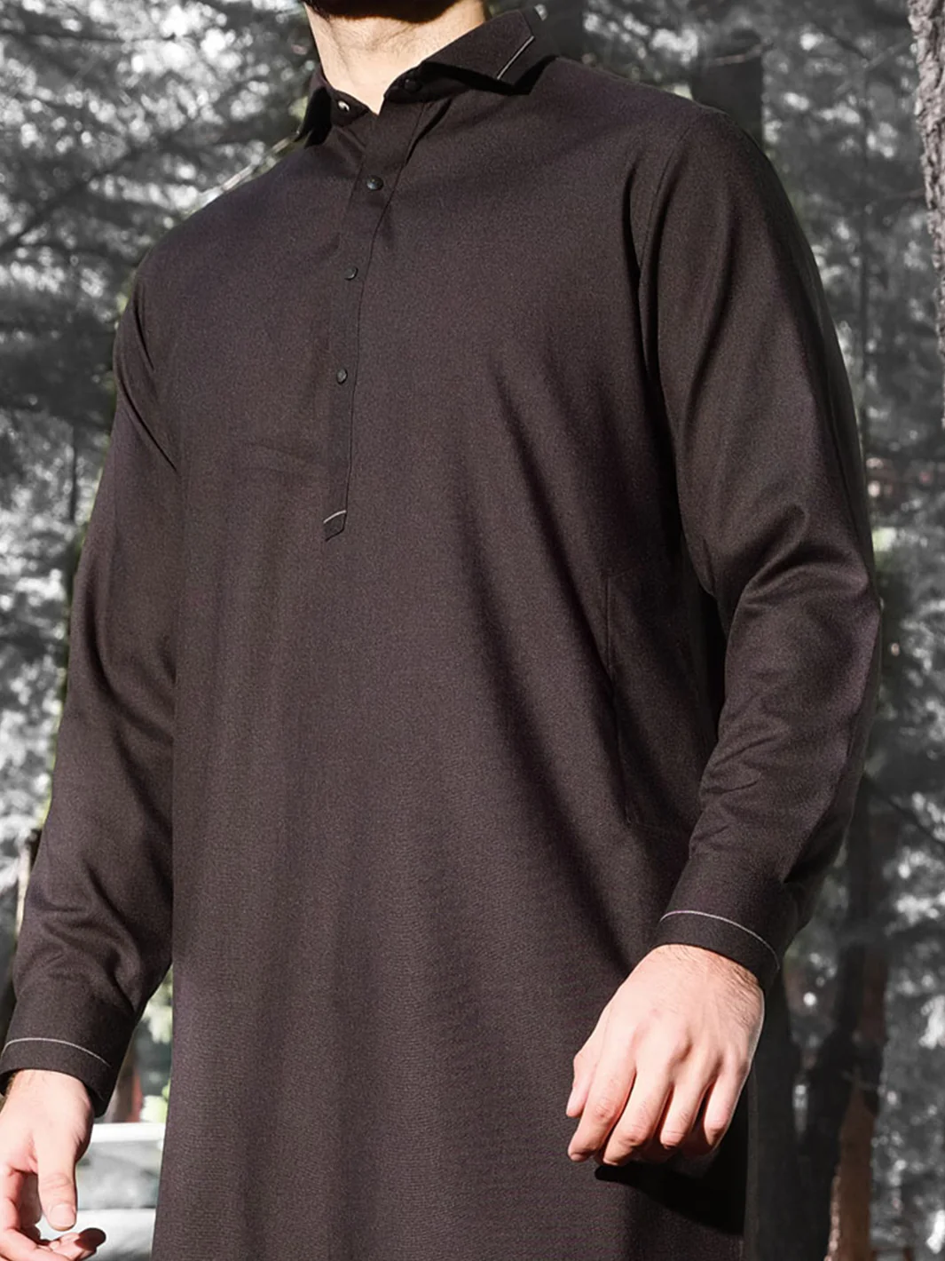 Black Blended Kameez Shalwar - ALWA-KS-164 - Image 2