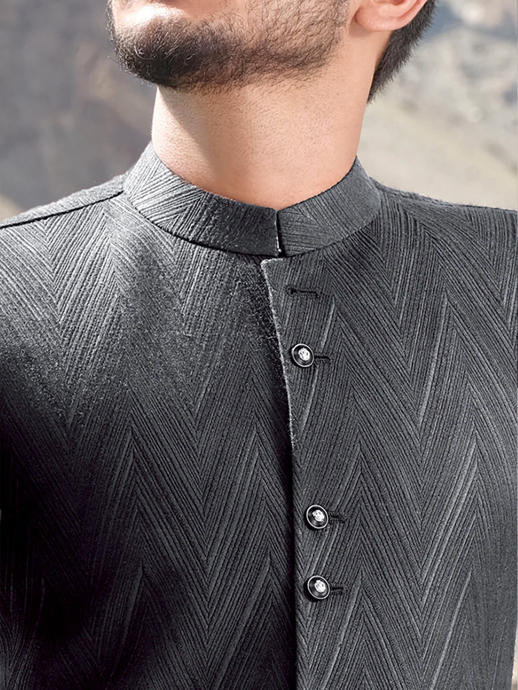 Black Blended Waistcoat - WC-273 - Image 3