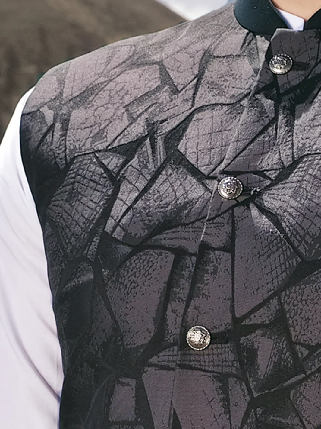 Black Blended Waistcoat - WC-278 - Image 2