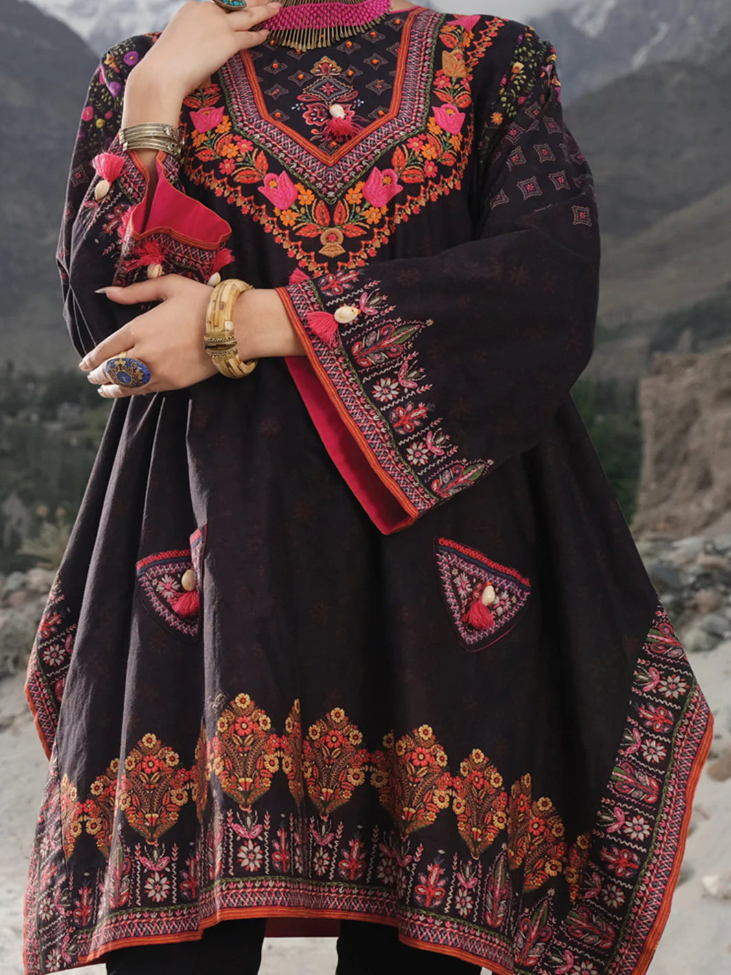 Black Cambric Tunic - LK-233 - Image 2