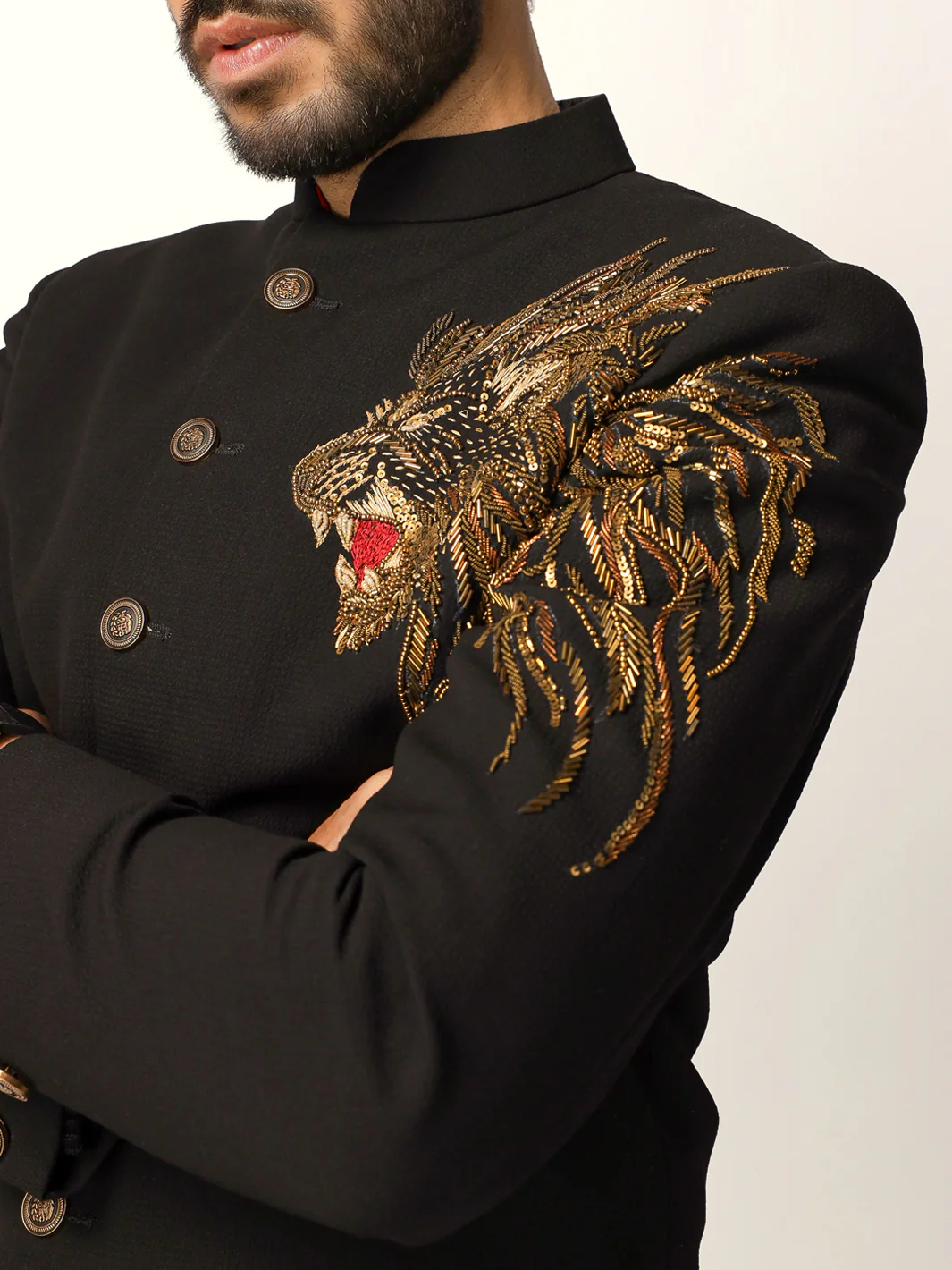 Black Formal Sherwani - AL-SW-171 - Image 6