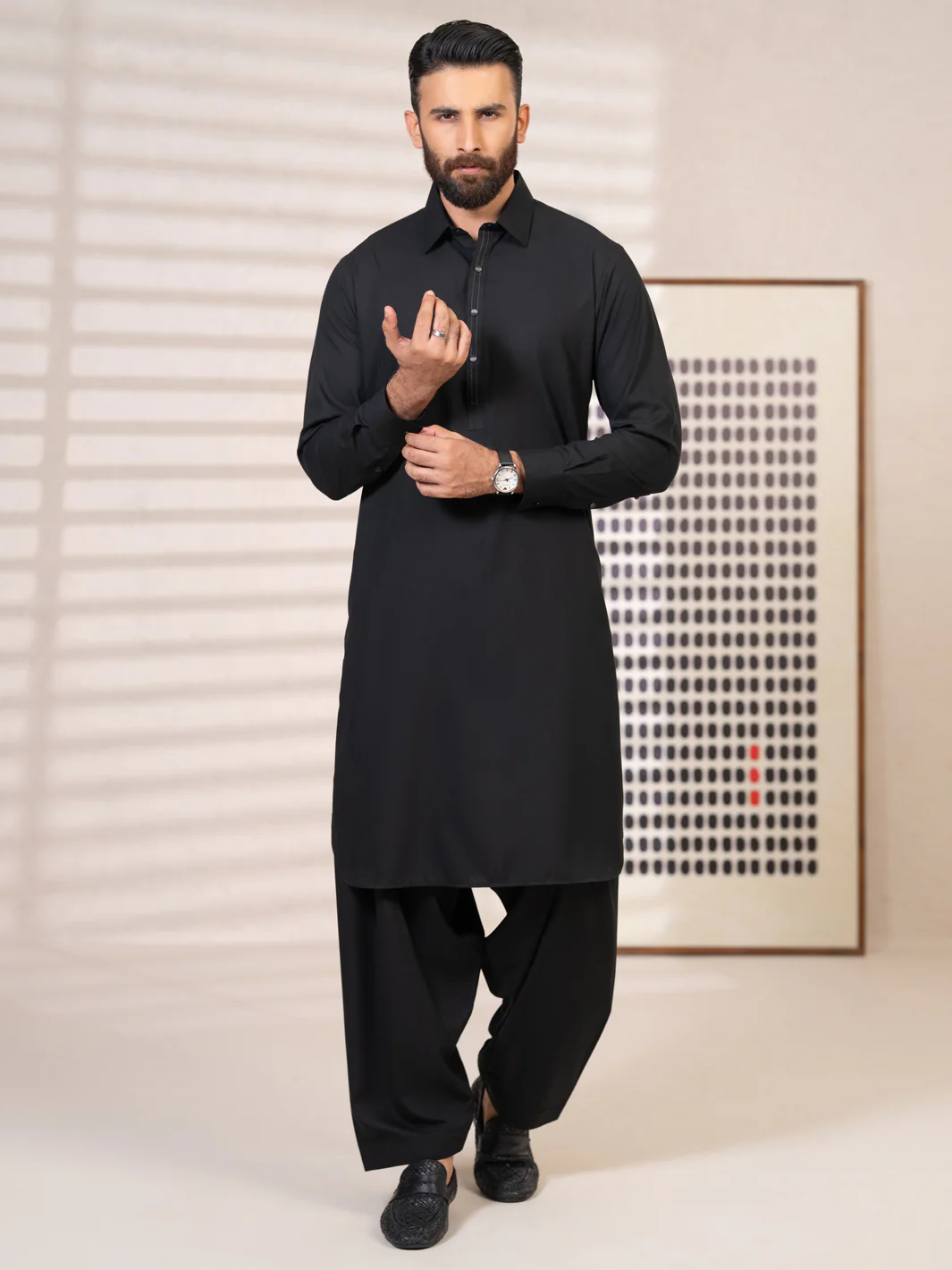 Black Kameez Shalwar - ALWA-KS-642