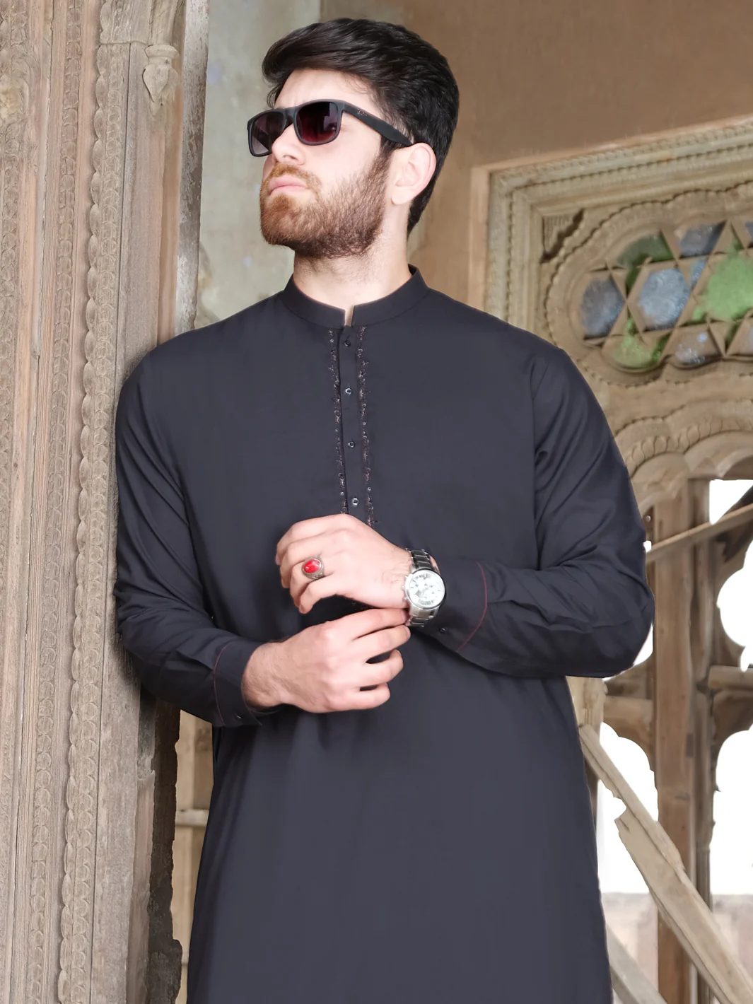 Black Kurta Shalwar - AL-KS-2462 - Image 3