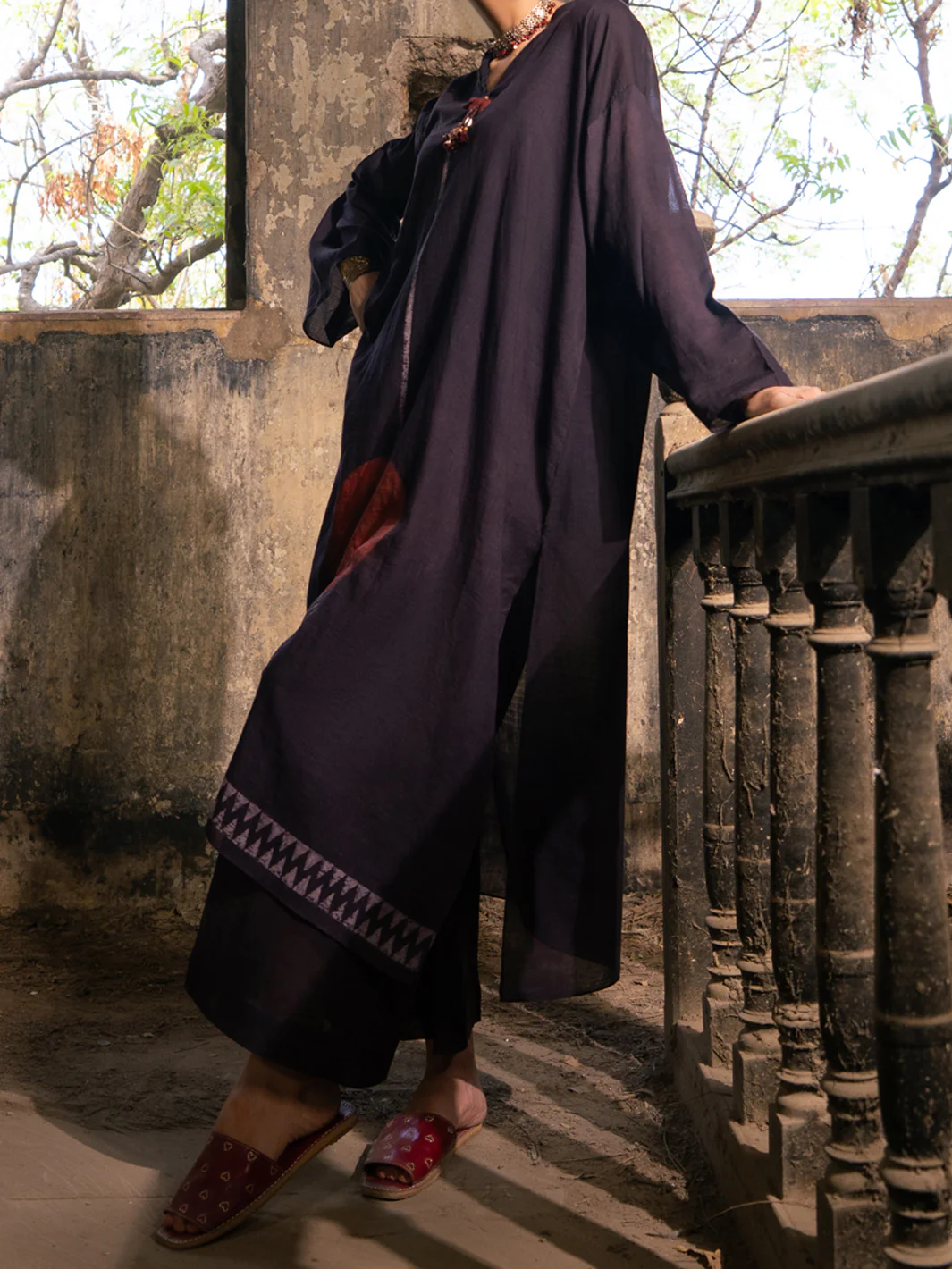 Black Dyed Lawn Kurti - ALCR-LK-1137 - Image 3
