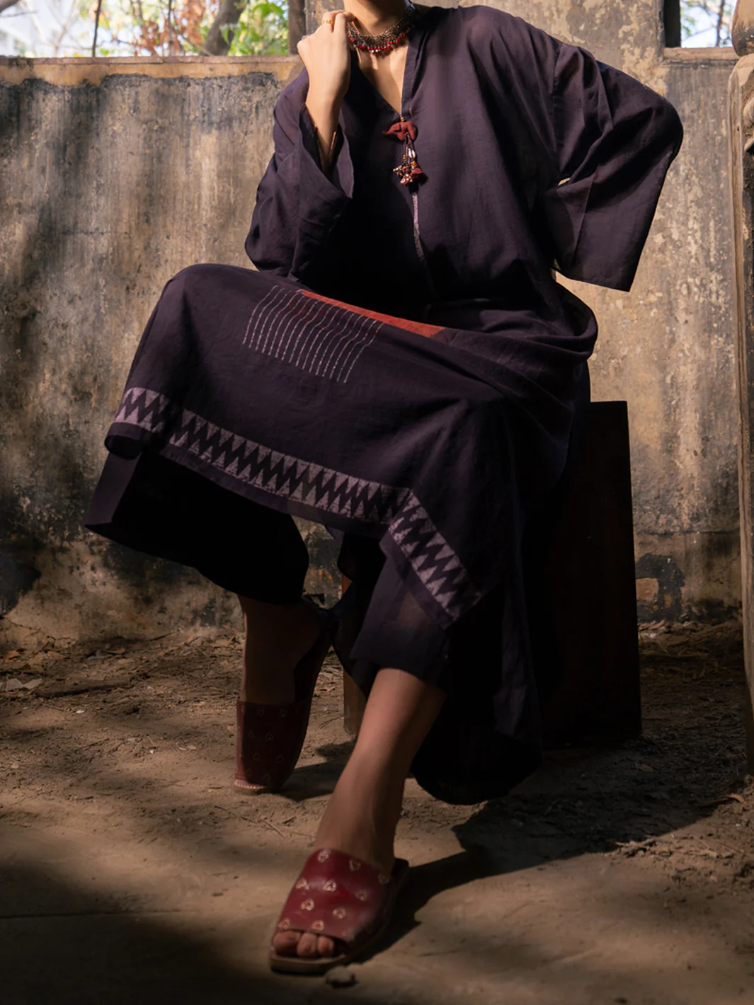 Black Dyed Lawn Kurti - ALCR-LK-1137 - Image 5