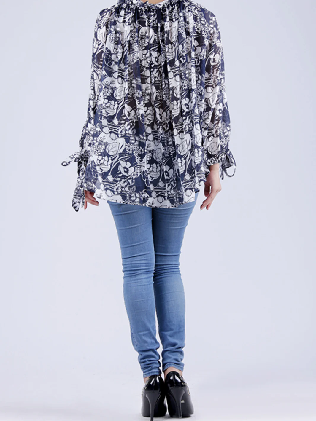 Blue & White Tunic - LSK-088B - Image 3