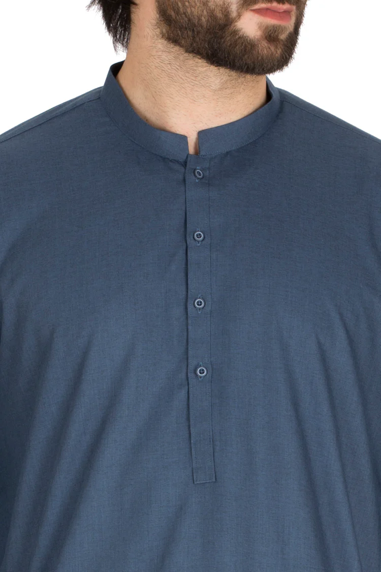 Blue Blended Kameez Shalwar - AL-KS-2411 - Image 2