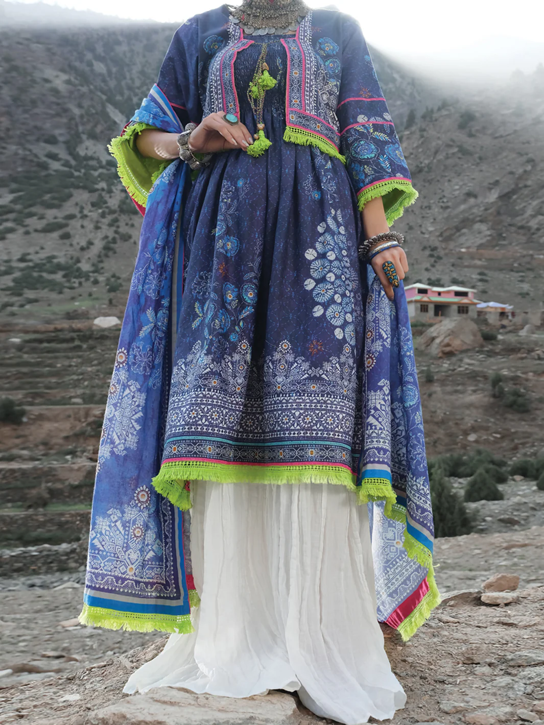 Blue Cambric 2 Piece Unstitched - AWP-234