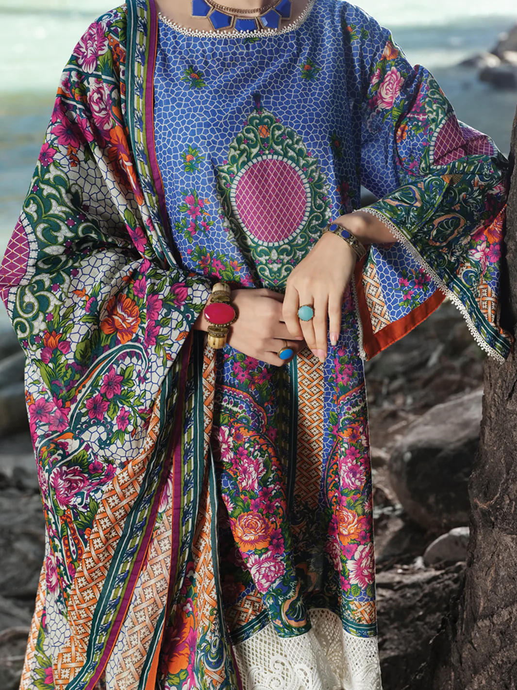 Blue Cambric 3 Piece Stitched - AWP-249 - Image 3