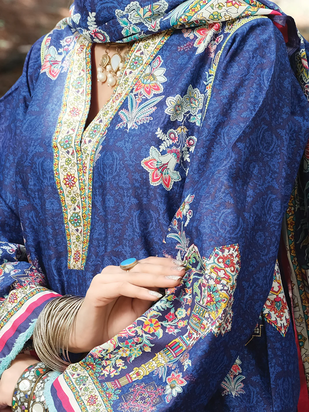 Blue Cambric 3 Piece Stitched - AWP-250 - Image 2