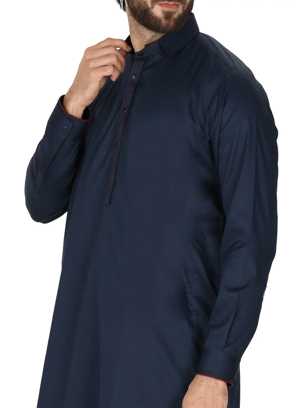 Blue Cotton Kameez Shalwar - AL-KS-2386 - Image 2