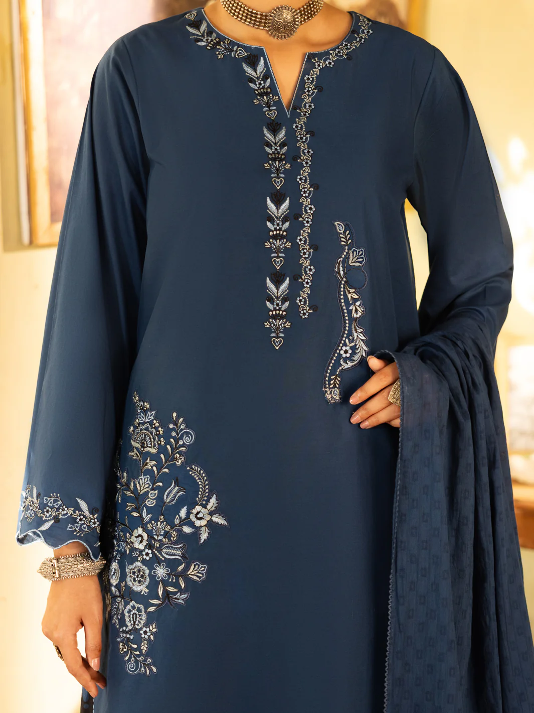 Blue Cambric Stitched 3Pc - ALP-3PS-2635 - Image 2