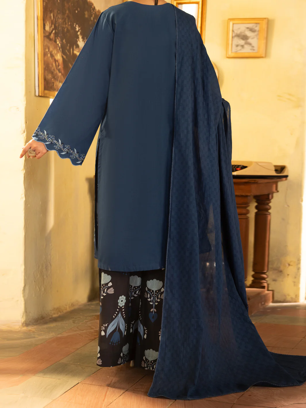 Blue Cambric Stitched 3Pc - ALP-3PS-2635 - Image 3
