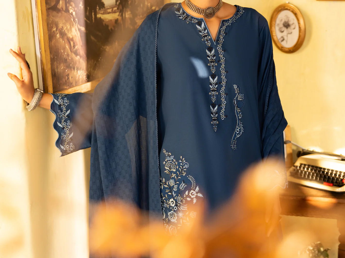 Blue Cambric Stitched 3Pc - ALP-3PS-2635 - Image 4