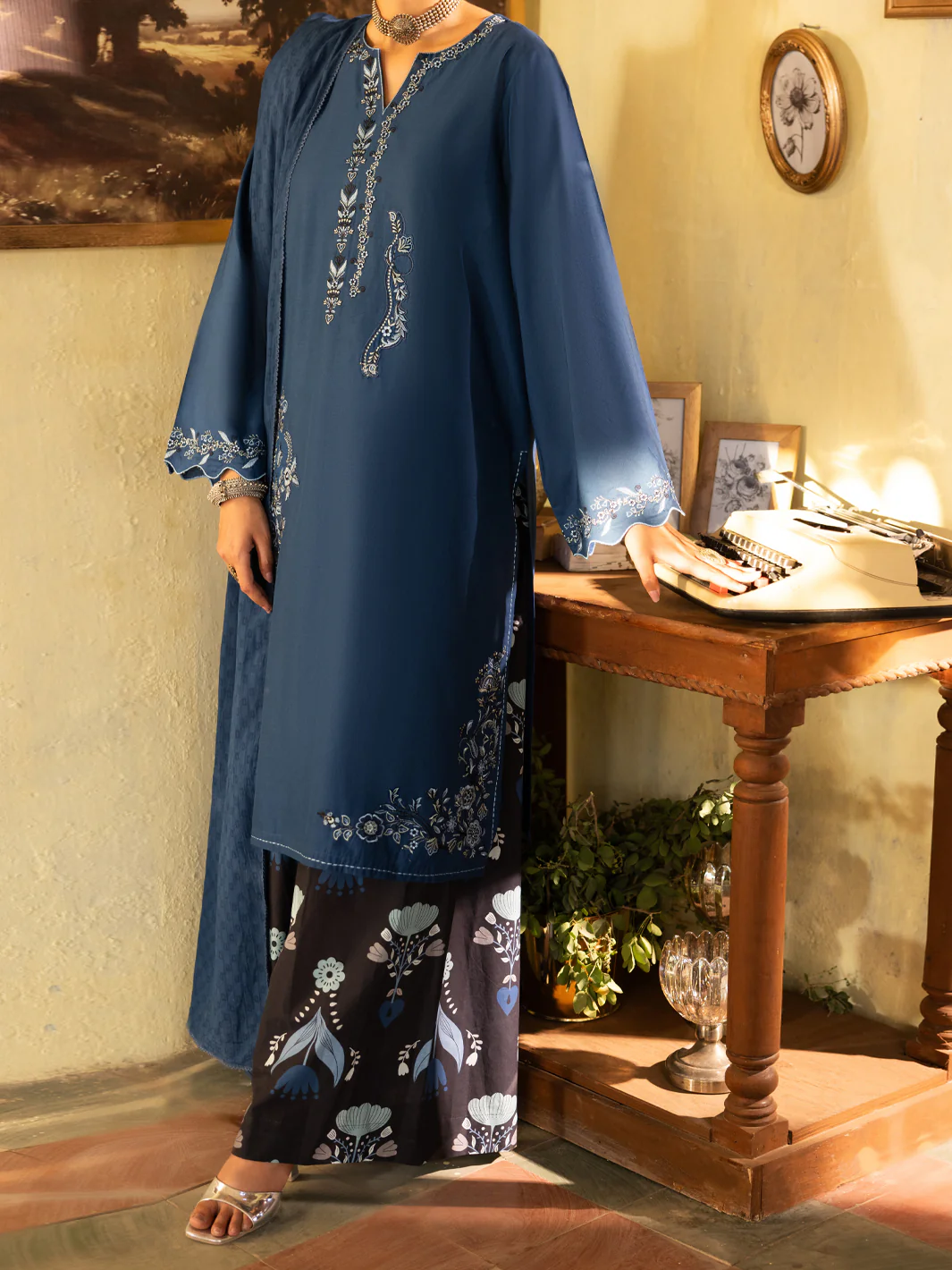 Blue Cambric Stitched 3Pc - ALP-3PS-2635 - Image 6
