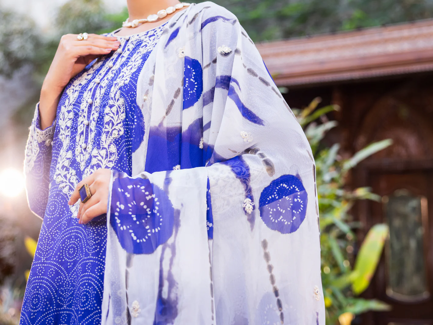 Blue Lawn Stitched 3PC - ALP-3PS-2676 - Image 4