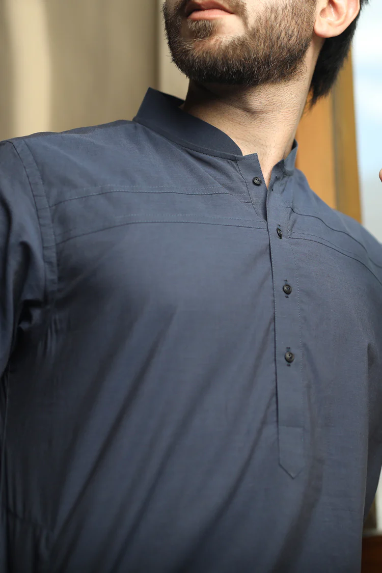 Blue Kameez Shalwar - ALWA-KS-091 - Image 2