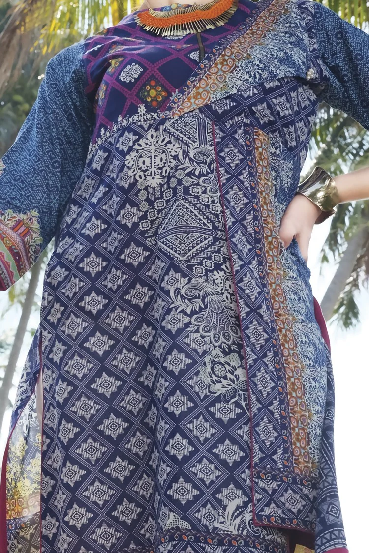 Blue Lawn 3 Piece Stitched - ALP-614 - Image 2