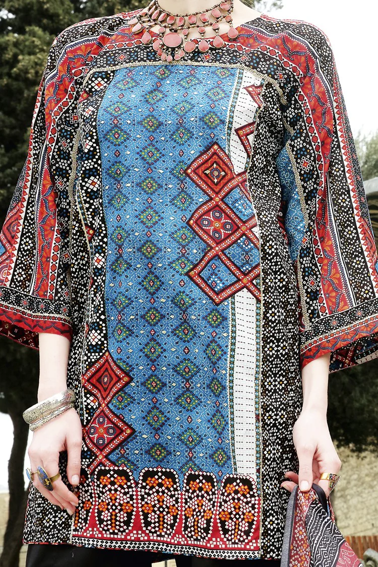 Blue Lawn 3 Piece Stitched - ALP-674 - Image 3