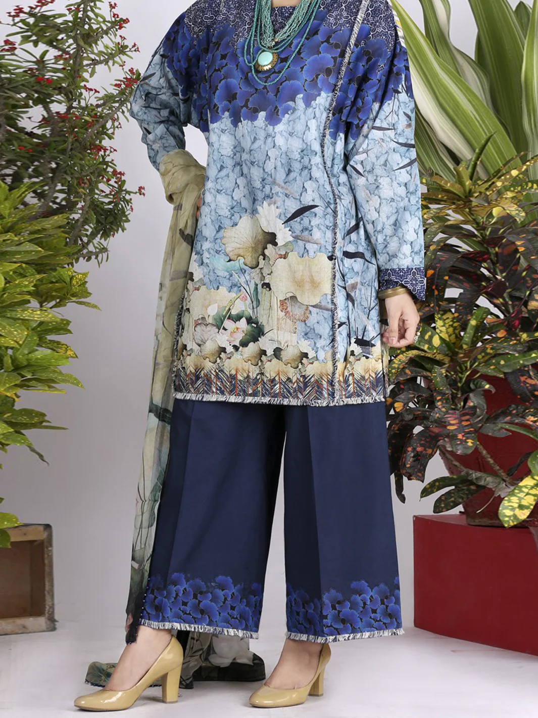 Blue Lawn 3 Piece Stitched - ALP-717