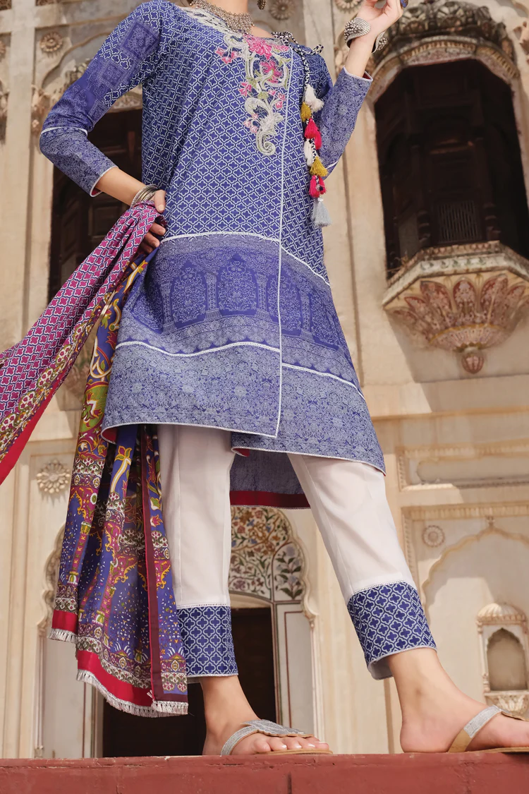 Blue Lawn 3 Piece Stitched - ALP-721